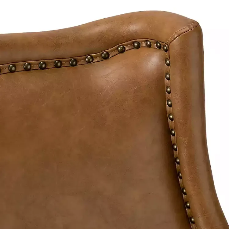 Kirklands Home Accent Chairs|Camel Faux Leather Ophelia Accent Chair Tan