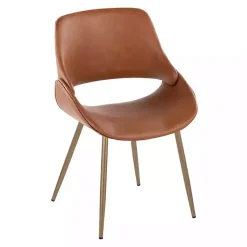 Kirklands Home Accent Chairs|Camel Faux Leather Scooped Accent Chairs, Set of 2 Brown