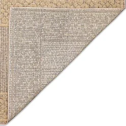 Kirklands Home Outdoor Rugs|Camel Leopard Border Outdoor Area Rug, 5x7 Tan