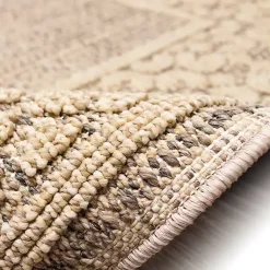 Kirklands Home Outdoor Rugs|Camel Leopard Border Outdoor Area Rug, 5x7 Tan