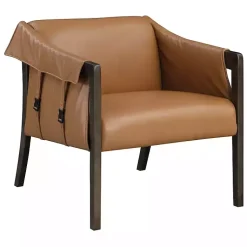 Kirklands Home Accent Chairs|Camel Parkfield Faux Leather Accent Chair Brown