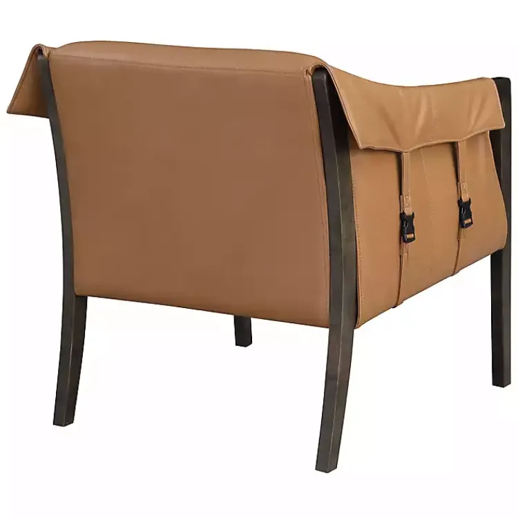 Kirklands Home Accent Chairs|Camel Parkfield Faux Leather Accent Chair Brown