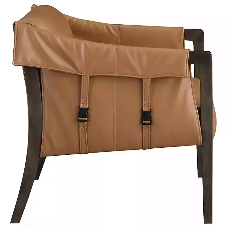 Kirklands Home Accent Chairs|Camel Parkfield Faux Leather Accent Chair Brown
