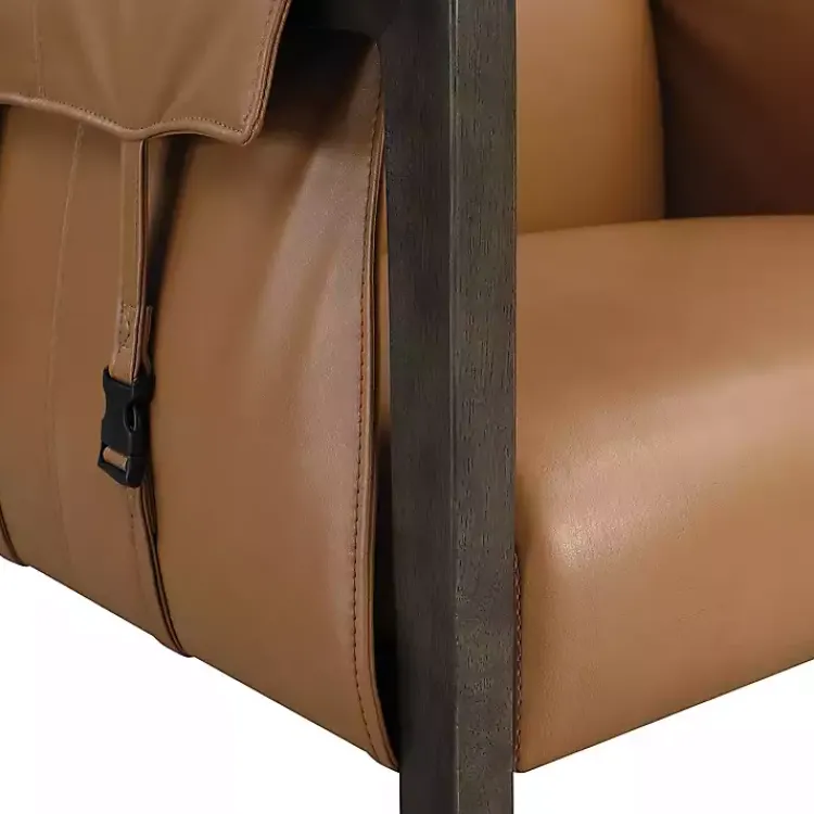 Kirklands Home Accent Chairs|Camel Parkfield Faux Leather Accent Chair Brown