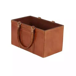 Sale Camel Rustic Leather Magazine Rack Basket Baskets & Boxes