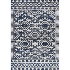 Kirklands Home Outdoor Rugs|Cammie Blue Moroccan Tribal Outdoor Rug, 8x10