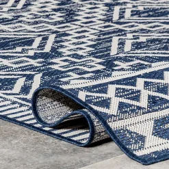Kirklands Home Outdoor Rugs|Cammie Blue Moroccan Tribal Outdoor Rug, 8x10