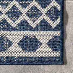 Kirklands Home Outdoor Rugs|Cammie Blue Moroccan Tribal Outdoor Rug, 8x10