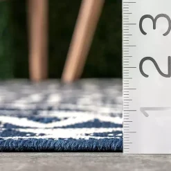 Kirklands Home Outdoor Rugs|Cammie Blue Moroccan Tribal Outdoor Rug, 8x10