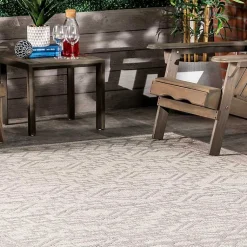 Kirklands Home Outdoor Rugs|Cammie Gray Moroccan Geometric Outdoor Rug, 5x8