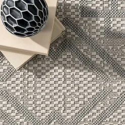 Kirklands Home Outdoor Rugs|Cammie Gray Moroccan Geometric Outdoor Rug, 8x10