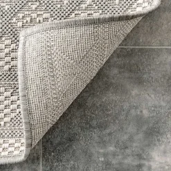 Kirklands Home Outdoor Rugs|Cammie Gray Moroccan Geometric Outdoor Rug, 8x10