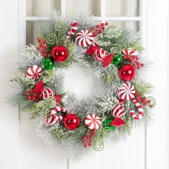 Hot Candy Cane Swirl Christmas Wreath Wreaths