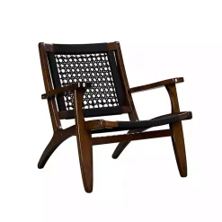 Kirklands Home Accent Chairs|Cappuccino Woven Accent Chair Black