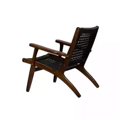 Kirklands Home Accent Chairs|Cappuccino Woven Accent Chair Black