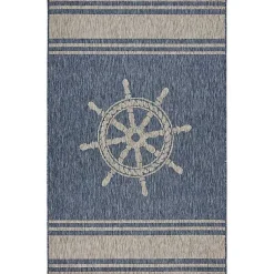 Kirklands Home Outdoor Rugs|Captiva Nautical Helm Outdoor Area Rug, 5x7
