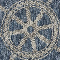 Kirklands Home Outdoor Rugs|Captiva Nautical Helm Outdoor Area Rug, 7x9
