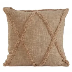 Hot Caramel Frappe Tufted Diamond Pillow, 18 in. Pillows