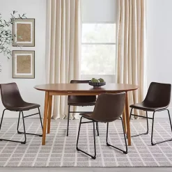 Kirklands Home Dining Tables|Caramel Wood Oval Dining Table with Leaf Tan