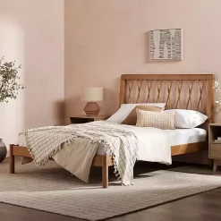 Kirklands Home Beds & Headboards|Caramel Wood Spindle Headboard Full Bed Brown