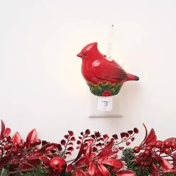 Clearance Cardinal and Holly Nightlight Christmas Decorations