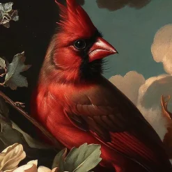 Kirklands Home Canvas Art|Cardinal Floral Dutch Framed Canvas Art Print