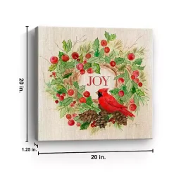 Best Cardinal Joy Wreath Canvas Art Print Christmas Art & Wall Decor