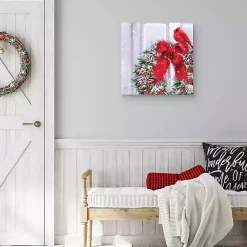 Best Cardinal Wreath Canvas Art Print Christmas Art & Wall Decor