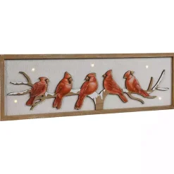 Discount Cardinals on Branch Christmas Wall Plaque Christmas Art & Wall Decor
