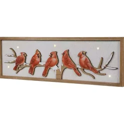 Discount Cardinals on Branch Christmas Wall Plaque Christmas Art & Wall Decor