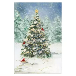 Discount Cardinals on Tree Medium Canvas Art Print Christmas Art & Wall Decor