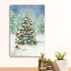 Sale Cardinals on Tree Small Canvas Art Print Christmas Art & Wall Decor
