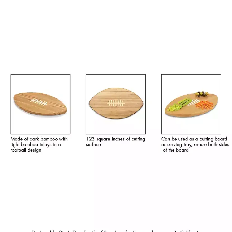 Kirklands Home Serving & Entertaining|Carolina Panthers Bamboo Football Cutting Board Tan