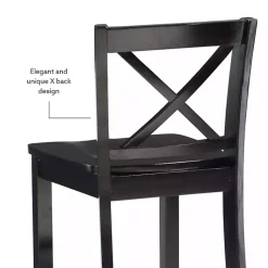 Kirklands Home Bar Stools & Counter Height Stools|Carter X-Back Counter Stool Black