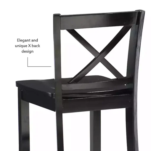 Kirklands Home Bar Stools & Counter Height Stools|Carter X-Back Counter Stool Black