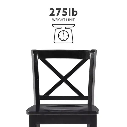 Kirklands Home Bar Stools & Counter Height Stools|Carter X-Back Counter Stool Black