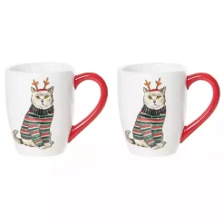 New Cat Christmas Sweater Mugs, Set of 2 Christmas Dining & Entertaining