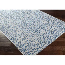 Kirklands Home Outdoor Rugs|Cauli Leopard Print Outdoor Rug, 8x12 Blue