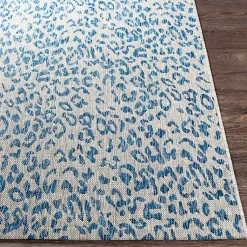 Kirklands Home Outdoor Rugs|Cauli Leopard Print Outdoor Runner Rug, 2x12 Blue