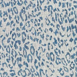 Kirklands Home Outdoor Rugs|Cauli Leopard Print Round Outdoor Rug, 5 ft. Blue