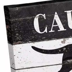 Online Caution Black Cat Crossing Halloween Canvas Print Halloween