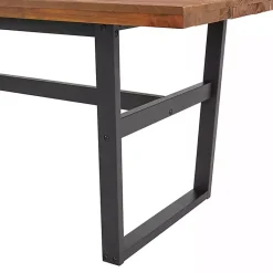 Kirklands Home Dining Tables|Cedar Wood and Black Metal Dining Table Brown