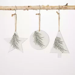 Hot Ceramic Pine Icon Christmas Ornaments, Set of 3 Christmas Ornaments