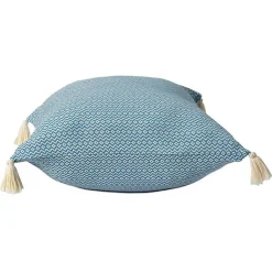 Outlet Cerulean Chevron Organic Cotton Throw Pillow Pillows