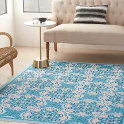 Kirklands Home Outdoor Rugs|Cerulean Medallion Outdoor Area Rug, 5x7