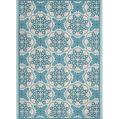 Kirklands Home Outdoor Rugs|Cerulean Medallion Outdoor Area Rug, 5x7