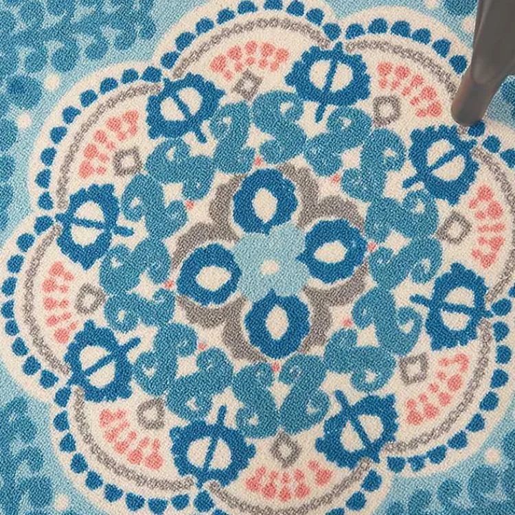 Kirklands Home Outdoor Rugs|Cerulean Medallion Outdoor Area Rug, 5x7