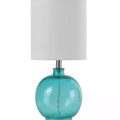 Kirklands Home Table Lamps|Cerulean Tinted Glass Jug Table Lamp White