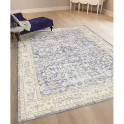 Kirklands Home Accent Rugs|Cerulean Vintage Border Accent Rug