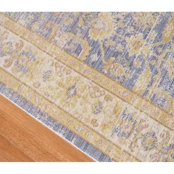Kirklands Home Accent Rugs|Cerulean Vintage Border Accent Rug